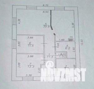 Дом 100м², 1-этажный, участок 6 сот.  