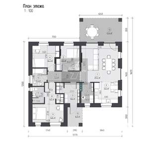 Коттедж 141м&sup2;, 1-этажный, участок 10 сот.  