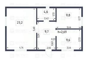 Дом 60м², 1-этажный, участок 3 сот.  
