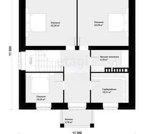 Дом 185м&sup2;, 3-этажный, участок 5 сот.  