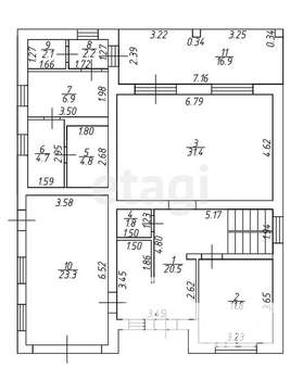 Дом 186м², 2-этажный, участок 5 сот.  