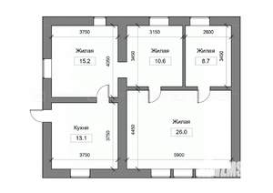 Дом 174м², 1-этажный, участок 6 сот.  
