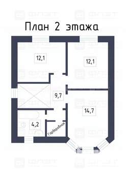 Дом 117м², 2-этажный, участок 4 сот.  