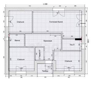Дом 100м&sup2;, 1-этажный, участок 5 сот.  