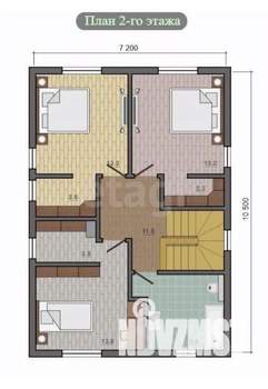 Дом 151м², 2-этажный, участок 7 сот.  