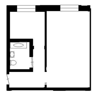 1-к квартира, на длительный срок, 33м2, 4/5 этаж