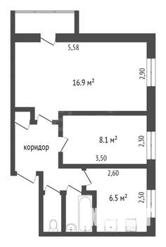 2-к квартира, на длительный срок, 42м2, 19/22 этаж