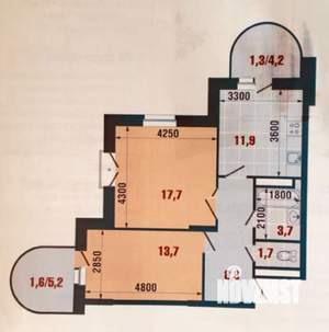 2-к квартира, на длительный срок, 61м2, 12/21 этаж