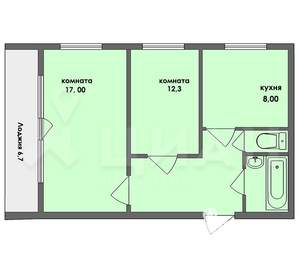 2-к квартира, на длительный срок, 52м2, 8/15 этаж