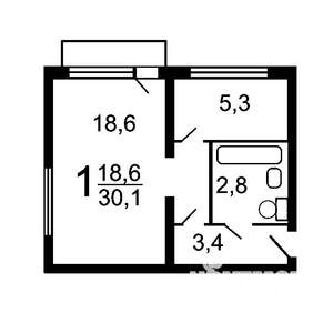 1-к квартира, на длительный срок, 31м2, 1/2 этаж