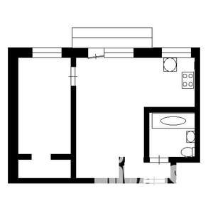 2-к квартира, на длительный срок, 44м2, 3/6 этаж