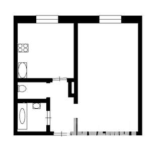 1-к квартира, на длительный срок, 33м2, 4/5 этаж