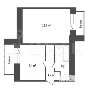 1-к квартира, на длительный срок, 42м2, 10/14 этаж