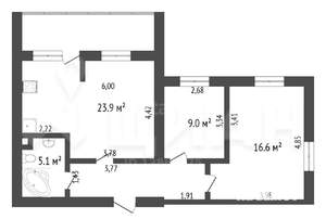 2-к квартира, на длительный срок, 68м2, 5/9 этаж