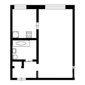 1-к квартира, на длительный срок, 22м2, 2/5 этаж