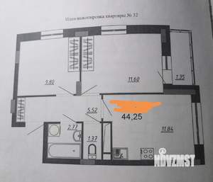 2-к квартира, на длительный срок, 44м2, 5/7 этаж