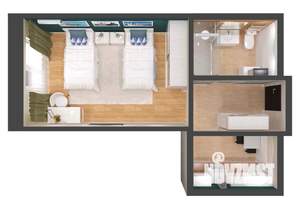 1-к квартира, посуточно, 33м2, 1/1 этаж