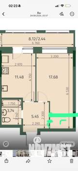 1-к квартира, на длительный срок, 41м2, 13/18 этаж