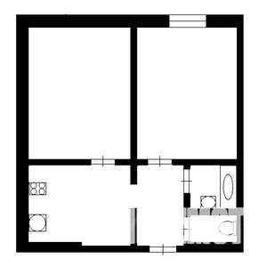 2-к квартира, на длительный срок, 40м2, 2/5 этаж