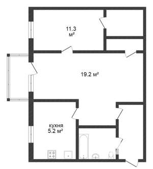 2-к квартира, на длительный срок, 46м2, 3/17 этаж