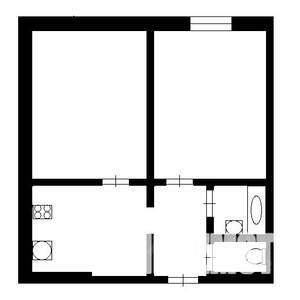 2-к квартира, на длительный срок, 40м2, 2/5 этаж
