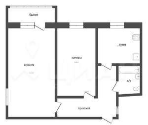 2-к квартира, на длительный срок, 43м2, 5/5 этаж