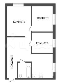 3-к квартира, на длительный срок, 50м2, 3/3 этаж