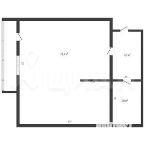 1-к квартира, на длительный срок, 32м2, 6/10 этаж