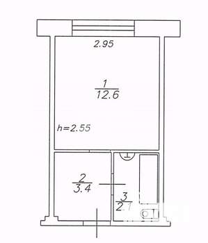 1-к квартира, вторичка, 18м2, 5/5 этаж