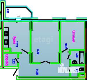2-к квартира, вторичка, 64м2, 18/18 этаж