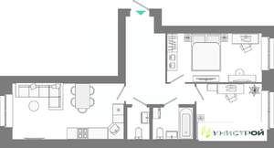 2-к квартира, вторичка, 59м2, 6/10 этаж