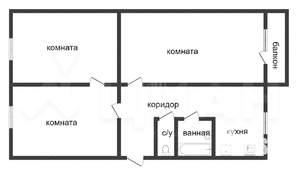 3-к квартира, вторичка, 66м2, 9/9 этаж