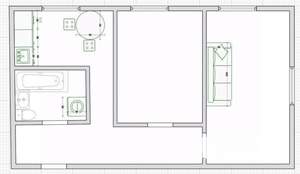 2-к квартира, вторичка, 41м2, 1/4 этаж