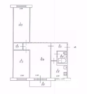 3-к квартира, вторичка, 60м2, 5/5 этаж