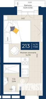 1-к квартира, вторичка, 18м2, 2/5 этаж