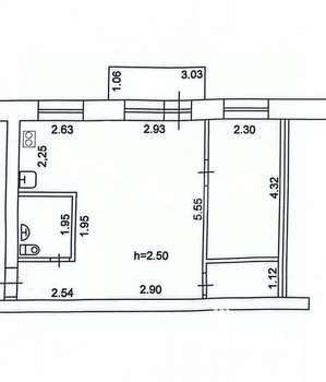2-к квартира, вторичка, 43м2, 5/5 этаж