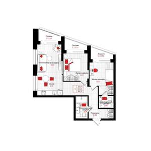 3-к квартира, вторичка, 64м2, 17/25 этаж