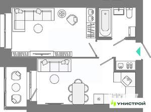 1-к квартира, вторичка, 38м2, 9/10 этаж