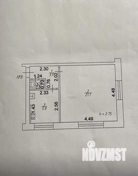 1-к квартира, вторичка, 32м2, 2/2 этаж