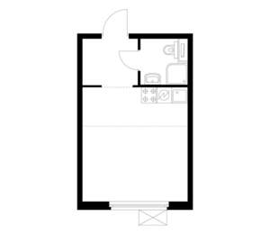 Студия квартира, вторичка, 24м2, 14/17 этаж