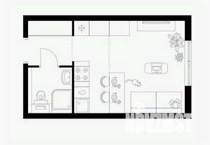 Студия квартира, вторичка, 17м2, 7/9 этаж