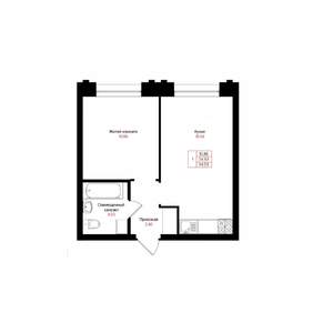 1-к квартира, вторичка, 35м2, 7/25 этаж