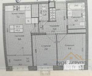 2-к квартира, вторичка, 45м2, 14/19 этаж