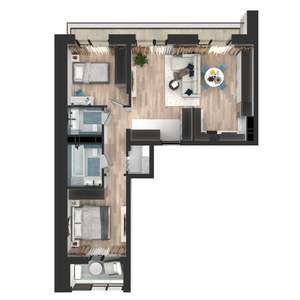 2-к квартира, вторичка, 72м2, 8/23 этаж