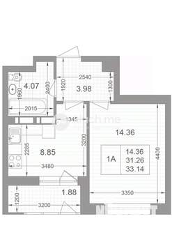 1-к квартира, вторичка, 33м2, 4/24 этаж