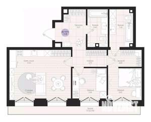 2-к квартира, вторичка, 77м2, 12/19 этаж