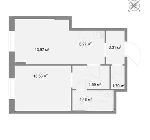 1-к квартира, вторичка, 47м2, 2/17 этаж
