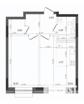 2-к квартира, вторичка, 48м2, 14/14 этаж