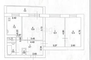 3-к квартира, вторичка, 66м2, 12/14 этаж