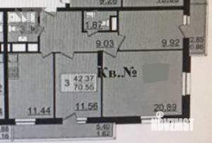 3-к квартира, сданный дом, 69м2, 15/19 этаж